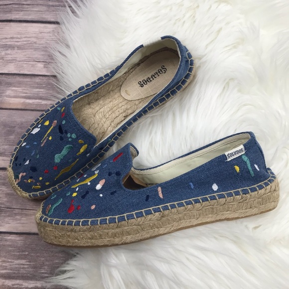 Soludos Splatter Paint Platform Espadrilles - Picture 3 of 8